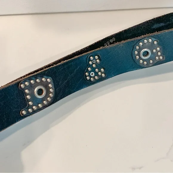 Dolce & Gabbana Black Leather Studded DG Belt With Buckle Size 38-40 Quality